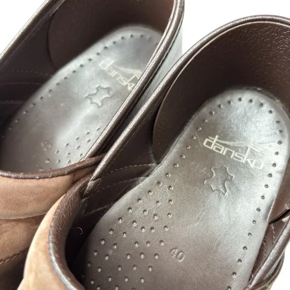 Dansko Professional Clogs Brown Leather Suede Nursing Shoes EU 40 US 9.5 / 10