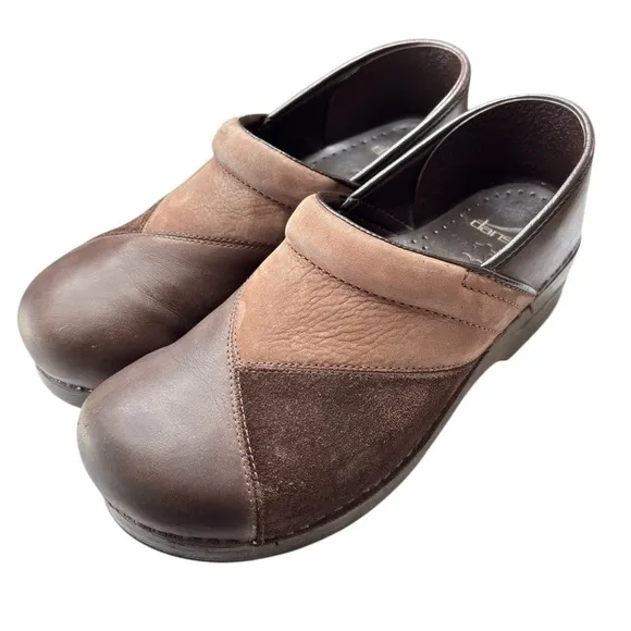 Dansko Professional Clogs Brown Leather Suede Nursing Shoes EU 40 US 9.5 / 10