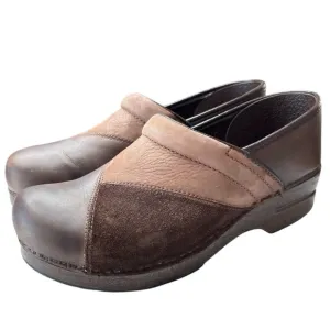 Dansko Professional Clogs Brown Leather Suede Nursing Shoes EU 40 US 9.5 / 10