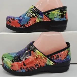 Dansko Rainbow Paint design leather clogs size 37 US size 6.5-7