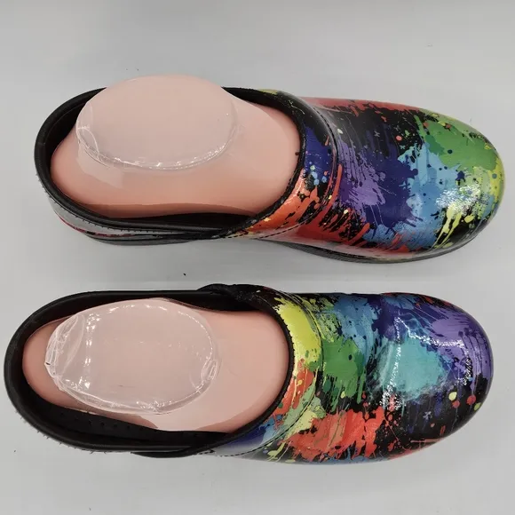 Dansko Rainbow Paint design leather clogs size 37 US size 6.5-7