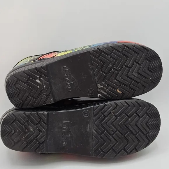 Dansko Rainbow Paint design leather clogs size 37 US size 6.5-7