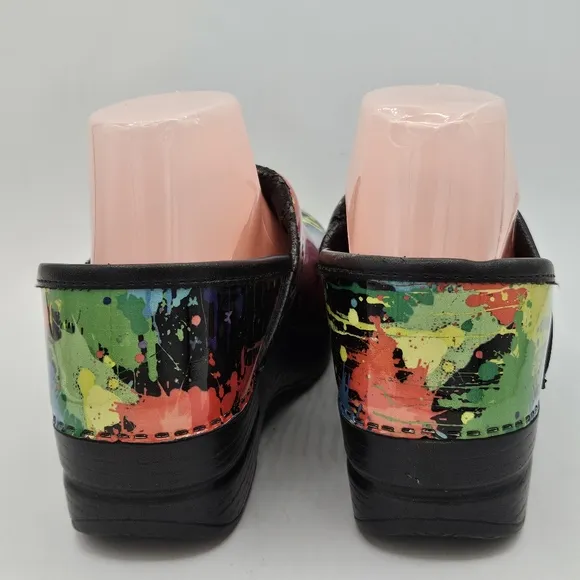 Dansko Rainbow Paint design leather clogs size 37 US size 6.5-7