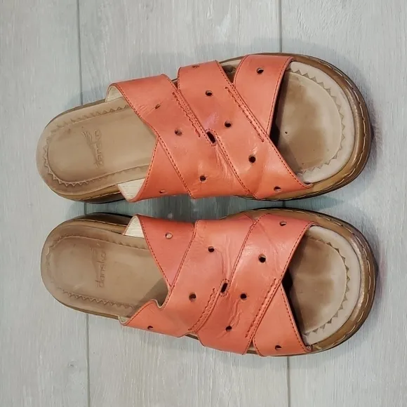 Dansko Women Leather Comfort Crisscross Straps Sandals shoes sz 38 US 7.5-8