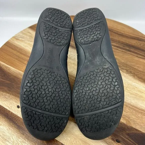 Dansko Women’s US Size 8.5-9/EU 39 Emma Black Leather and Nylon Comfort Shoes