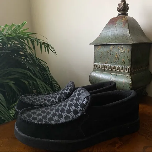 DC Men’s Black Leather VILLAIN TX Slip on SKATE Shoes