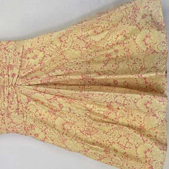 Derek Lam Floral V-Neck Tank A-Line Ruffle Sleeve Summer Dress Size 40/US 4