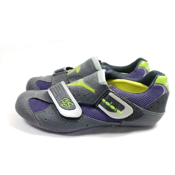 Diadora Cyclist Shoes Men's Size 6.5 Black Purple Mesh with Cleats