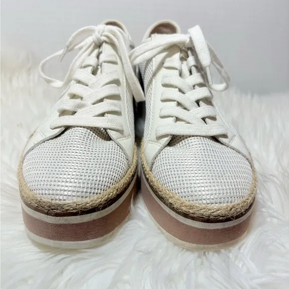 DOLCE VITA Telah White Mesh Platform Shoes