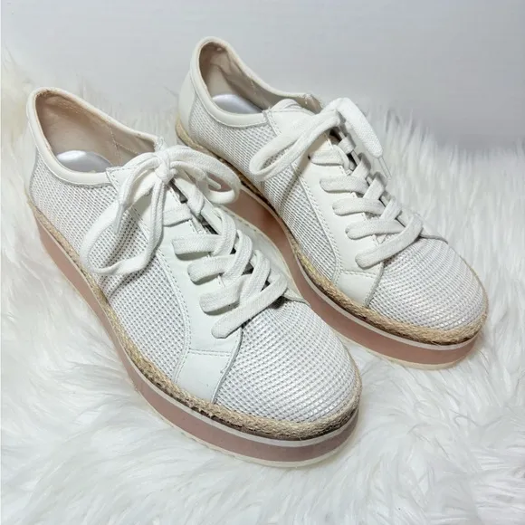 DOLCE VITA Telah White Mesh Platform Shoes