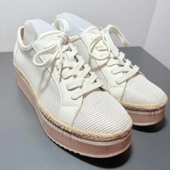DOLCE VITA Telah White Mesh Platform Shoes
