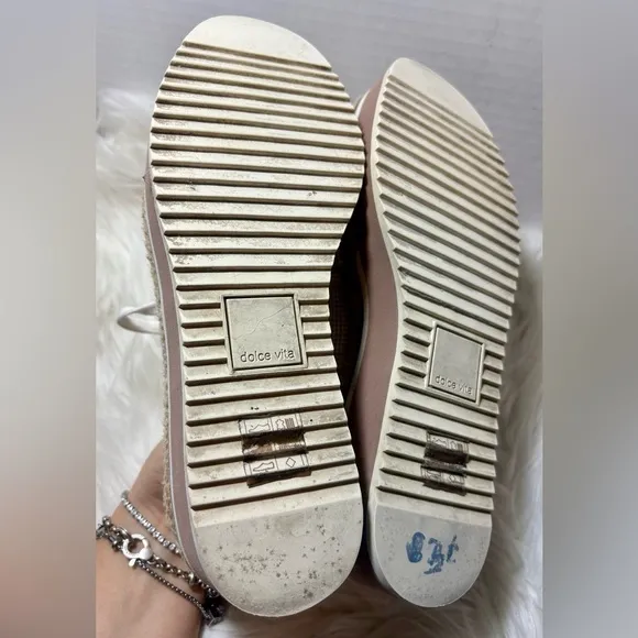 DOLCE VITA Telah White Mesh Platform Shoes