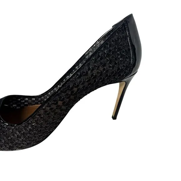 Donald J Pliner Shoes Womens Black Point Toe Sequin Mesh Stiletto Heels Size 11M
