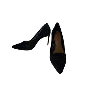 Donald J Pliner Shoes Womens Black Point Toe Sequin Mesh Stiletto Heels Size 11M