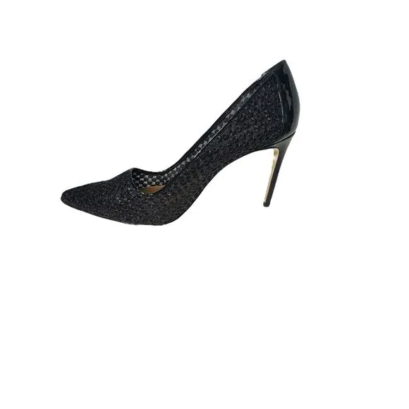 Donald J Pliner Shoes Womens Black Point Toe Sequin Mesh Stiletto Heels Size 11M