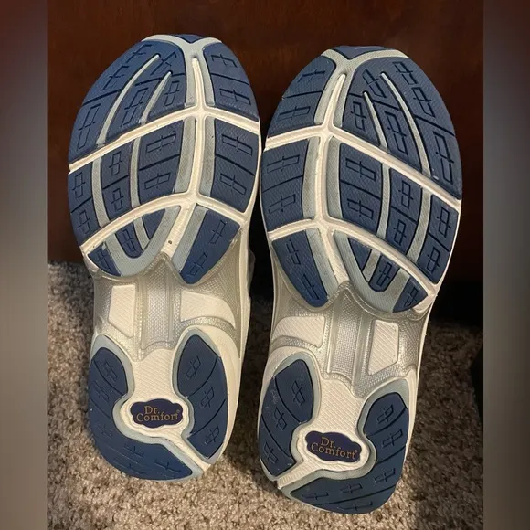 Dr Comfort White Leather Walking Shoe Men's 9 with Custom Orthotics. NEW IN BOX