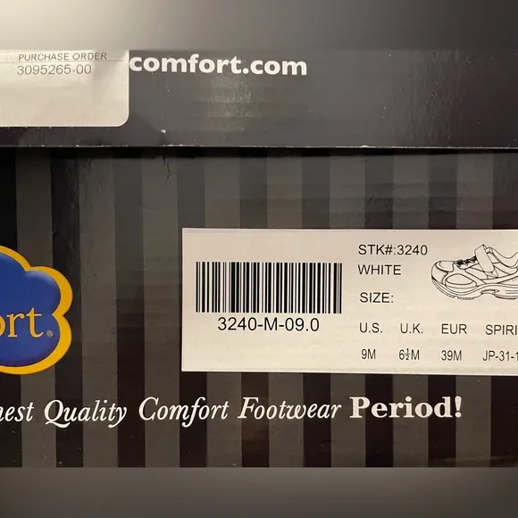 Dr Comfort White Leather Walking Shoe Men's 9 with Custom Orthotics. NEW IN BOX