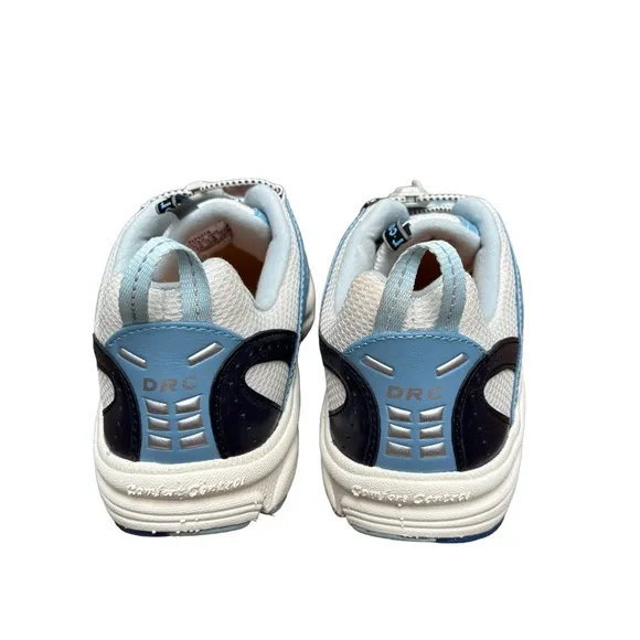 Dr Comfort Women’s 9 Refresh X Blue Leather &amp; Mesh Athletic Shoes, Medical Shoes