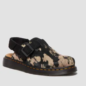 Dr marten Jorge II contrast hair sling back mules clog shoes NWOT