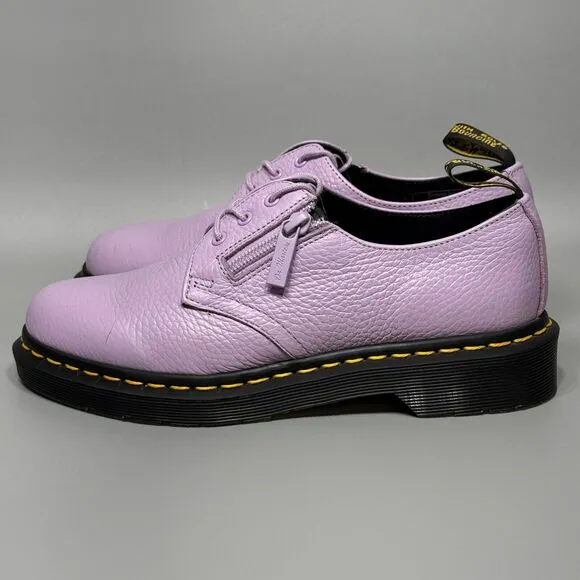 Dr Martens 1461 W/Zip Womens Size 6 Low Top Oxford Shoes Orchid Purple Leather