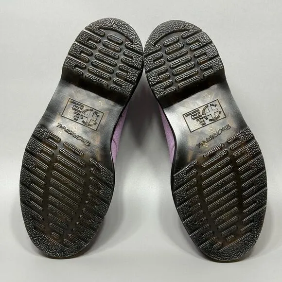 Dr Martens 1461 W/Zip Womens Size 6 Low Top Oxford Shoes Orchid Purple Leather