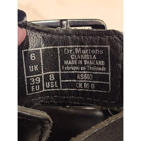 Dr Martens Clarissa Brando Black Vegan Leather Gladiator Sandals | 8 Gothic EUC