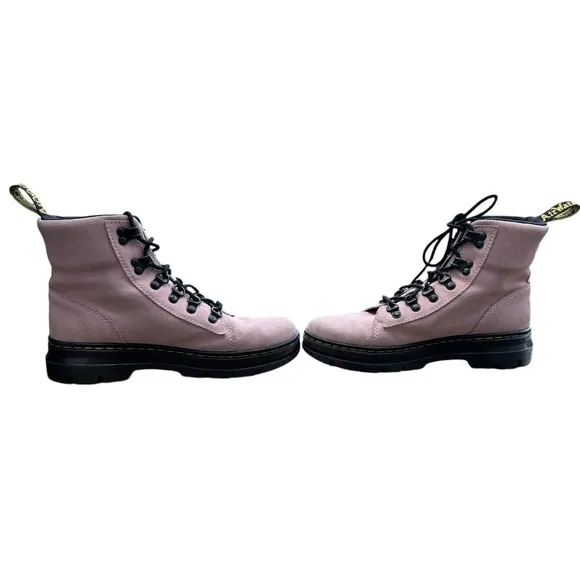 Dr Martens Combs W Chalk Pink Women‎ Size 8 Combat Boots 27342279 Hi Suede WP
