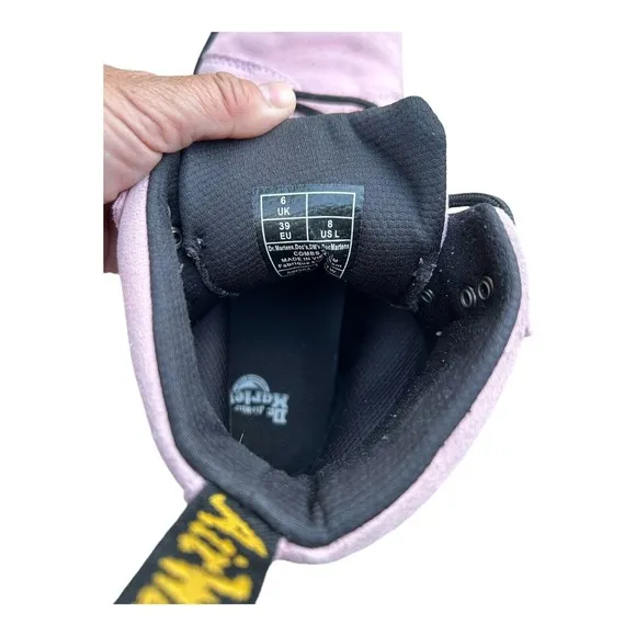 Dr Martens Combs W Chalk Pink Women‎ Size 8 Combat Boots 27342279 Hi Suede WP