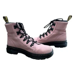 Dr Martens Combs W Chalk Pink Women‎ Size 8 Combat Boots 27342279 Hi Suede WP