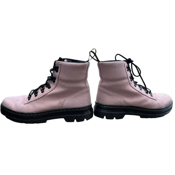 Dr Martens Combs W Chalk Pink Women‎ Size 8 Combat Boots 27342279 Hi Suede WP