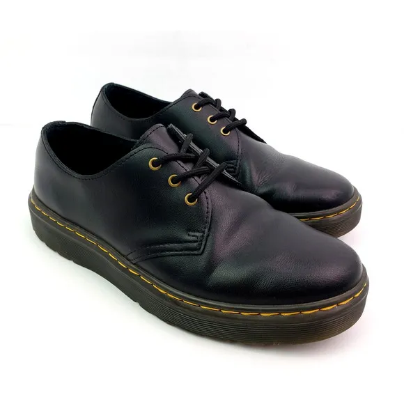 Dr Martens Zavala Lo Womens Size 8 Mens Sz 7 Black Leather Oxford Shoes