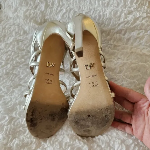 DVF Kalyan Gladiator Gold Sandal Size 8