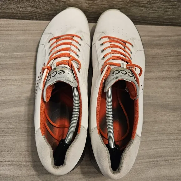 ECCO Biom Hybrid 2 White Yak Leather HydroMax Spikeless Golf Shoes Men's Size 13