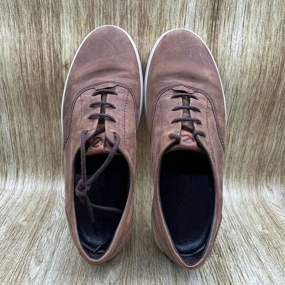 Ecco‎ Soft 7 Men's EU 45 US 11 Comfort Lace Up Brown White Sneakers Casual Shoes