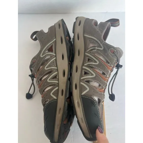 Eddie Bauer Mens Amphib Flat Water Brown Sport Outdoor Hiking Sandals Sz 9.5
