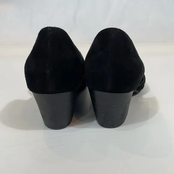 Eileen Fisher Low Heel Shoes Size 9 Dress Office Black Suede Comfort EUC