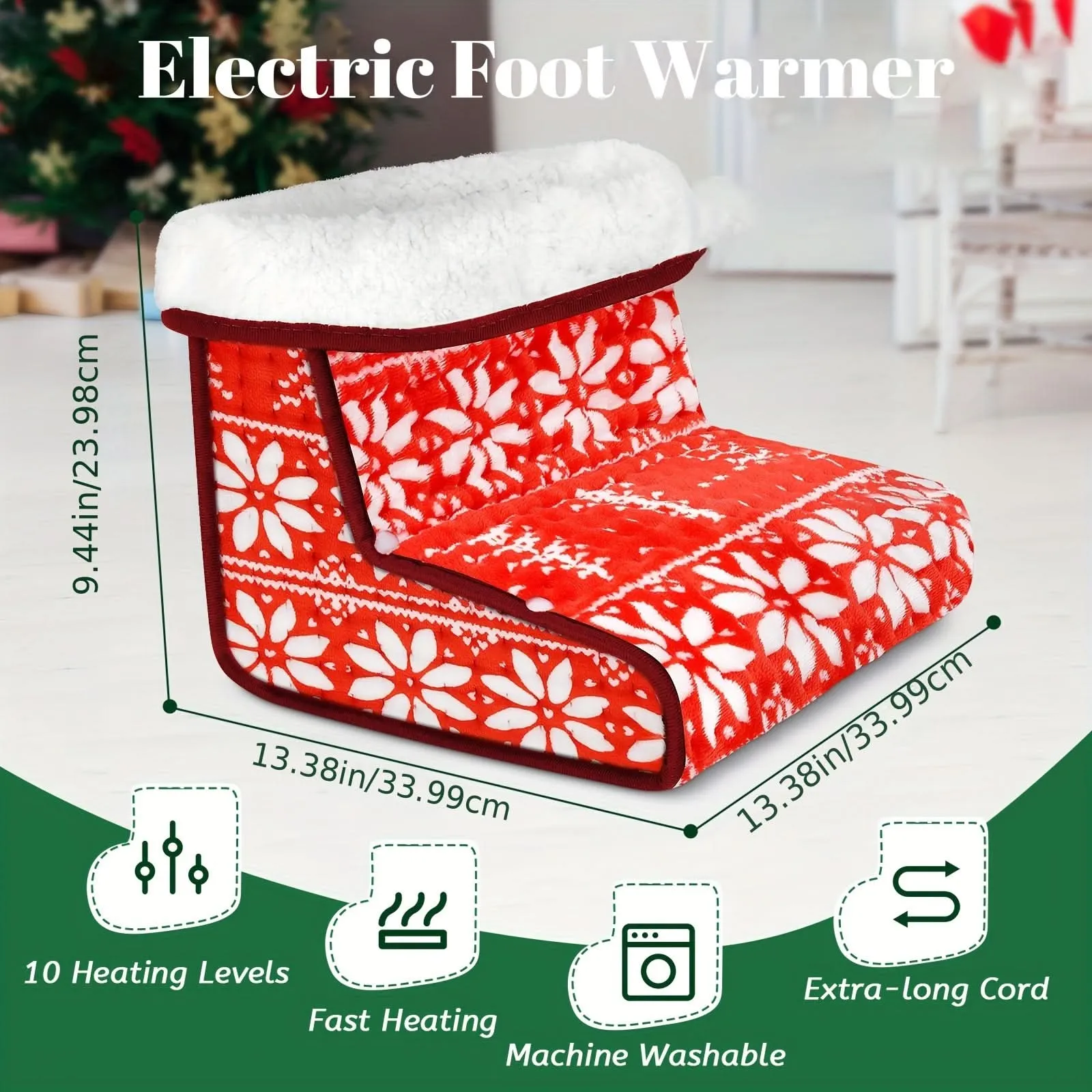 Electric Foot Warmer Boots – Flannel Heated Foot Pad for Office & Home