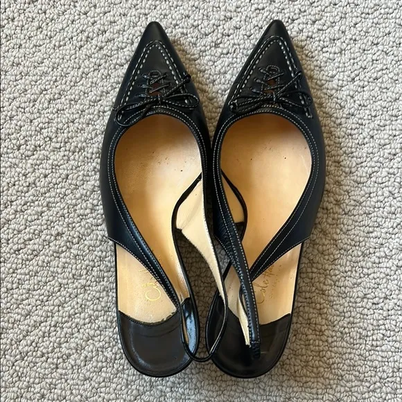 Elegant Black Cole Haan Slingback Shoes