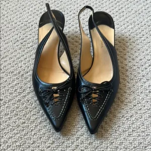 Elegant Black Cole Haan Slingback Shoes