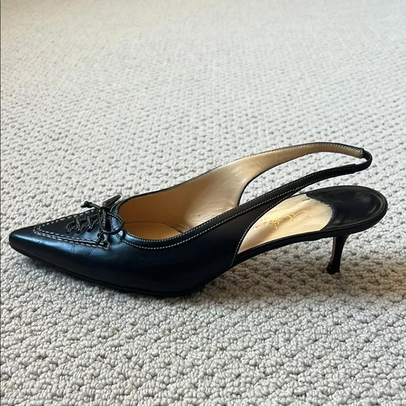 Elegant Black Cole Haan Slingback Shoes