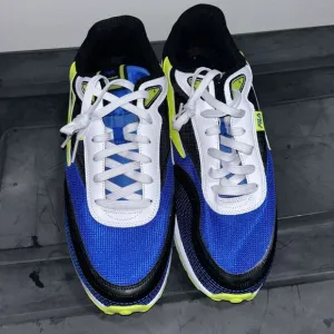FILA RENNO PREMIUM LOW TRAINERS SPORTS SNEAKERS MEN SHOES BLACK/BLUE SIZE 12 NEW