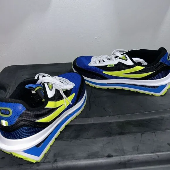 FILA RENNO PREMIUM LOW TRAINERS SPORTS SNEAKERS MEN SHOES BLACK/BLUE SIZE 12 NEW