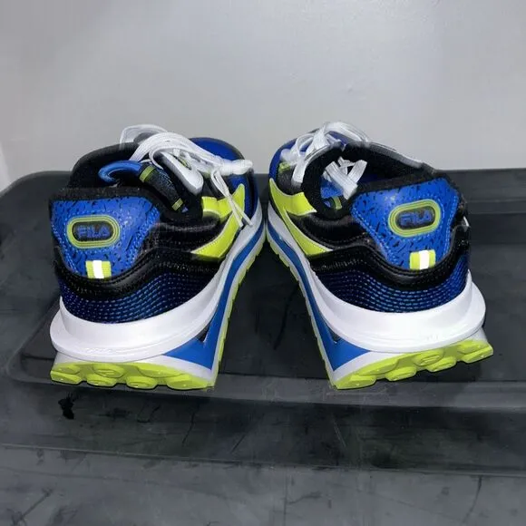 FILA RENNO PREMIUM LOW TRAINERS SPORTS SNEAKERS MEN SHOES BLACK/BLUE SIZE 12 NEW