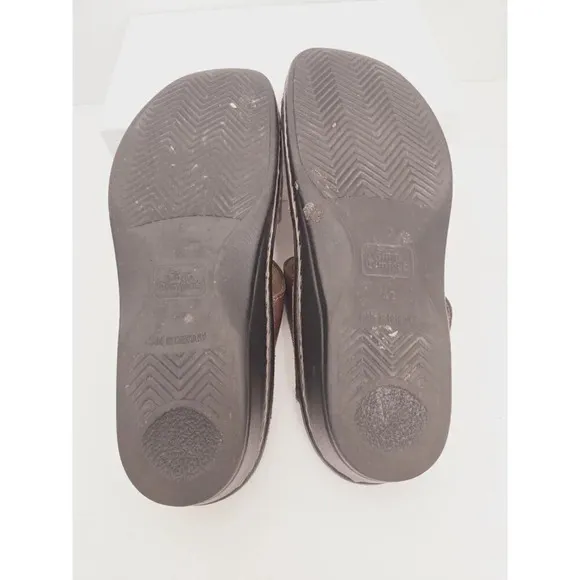 Finn Comfort Brown Leather Slip On Slide Backless Open Toe Sandals Shoes 42 10.5