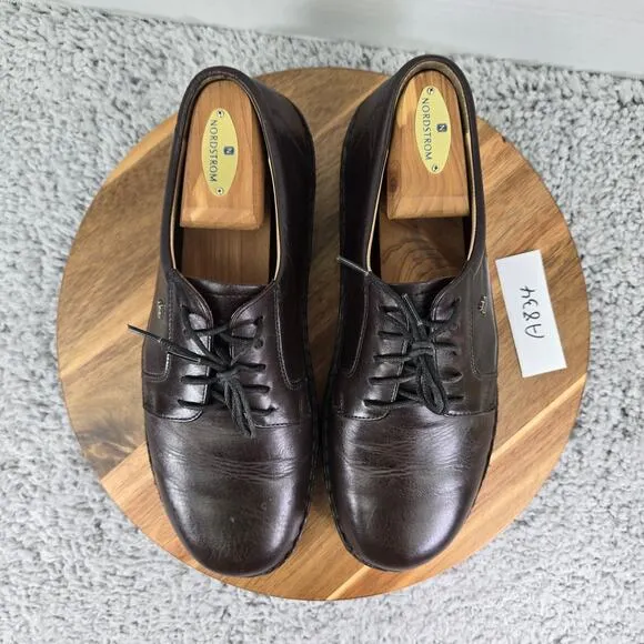 Finn Comfort Milano Brown Leather Lace Up Casual Walking Oxford Shoes Mens 8