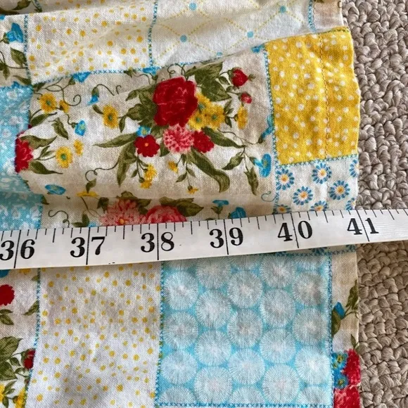 Floral Puff Sleeve Patchwork Nap Style Dress XS to S NWOT