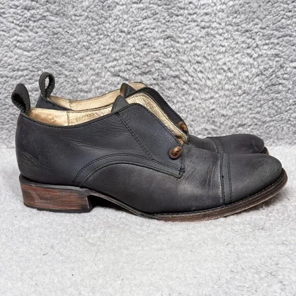 Freebird By Steven Mabel Womens Size 8 Oxford Shoes Black Distressed Leather