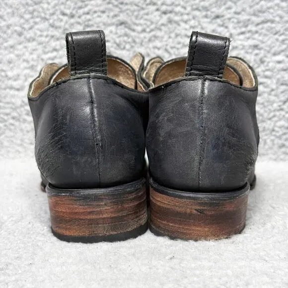 Freebird By Steven Mabel Womens Size 8 Oxford Shoes Black Distressed Leather