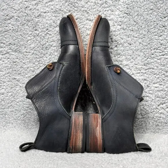 Freebird By Steven Mabel Womens Size 8 Oxford Shoes Black Distressed Leather