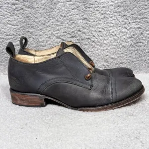 Freebird By Steven Mabel Womens Size 8 Oxford Shoes Black Distressed Leather